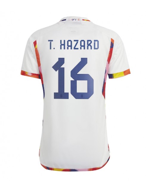 Belgien Thorgan Hazard #16 Replika Borta Kläder VM 2022 Kortärmad